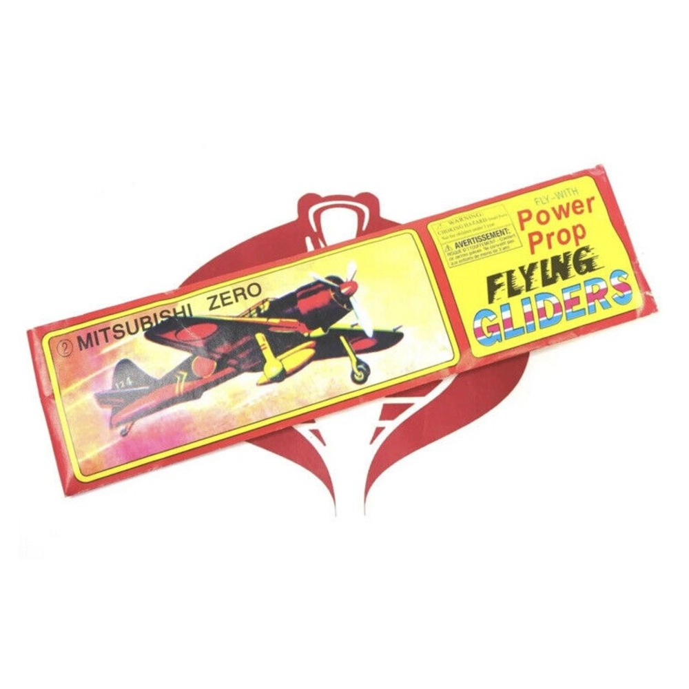 Mitsubishi Zero Flying Gliders Power Prop Sealed 1980's Styrofoam